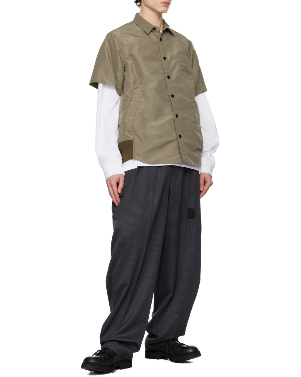 Sacai Collared Short-Sleeve Shirt