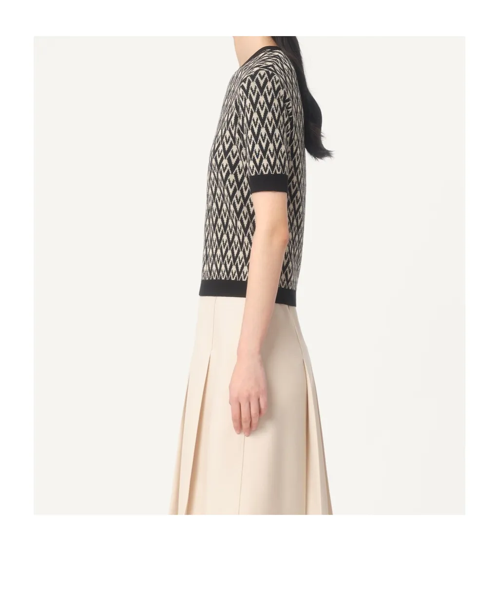 Valentino Toute La V Jacquard Crewneck Jumper