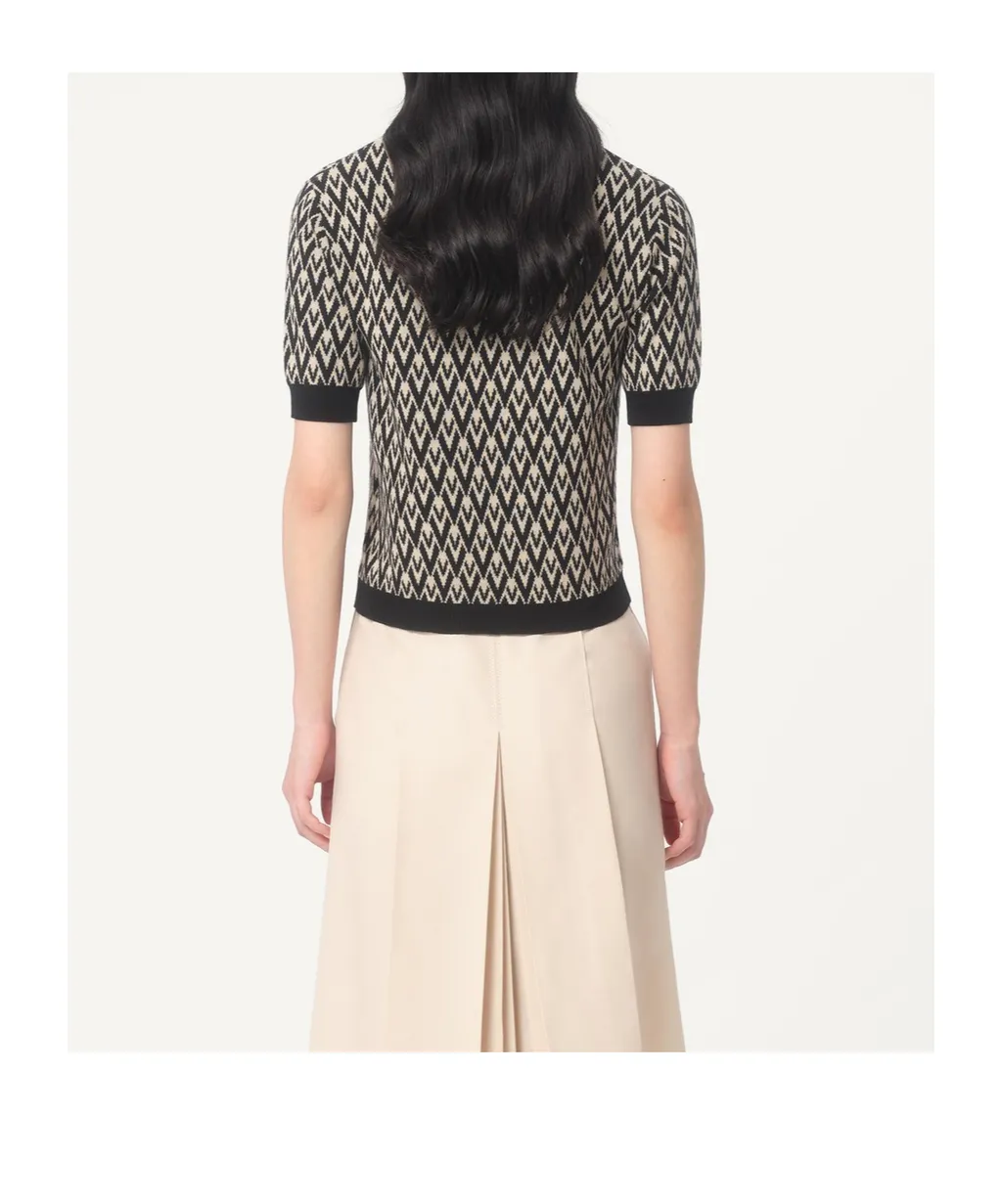 Valentino Toute La V Jacquard Crewneck Jumper