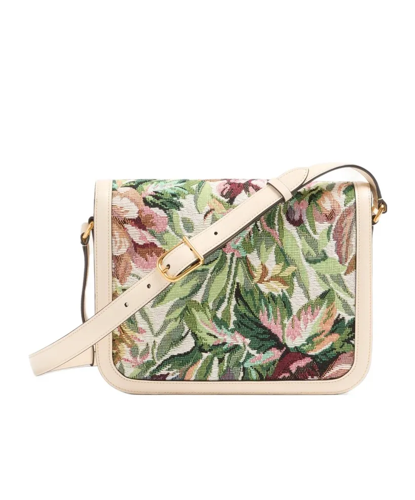 Valentino Floral Patterned Foldover Top Shoulder Bag