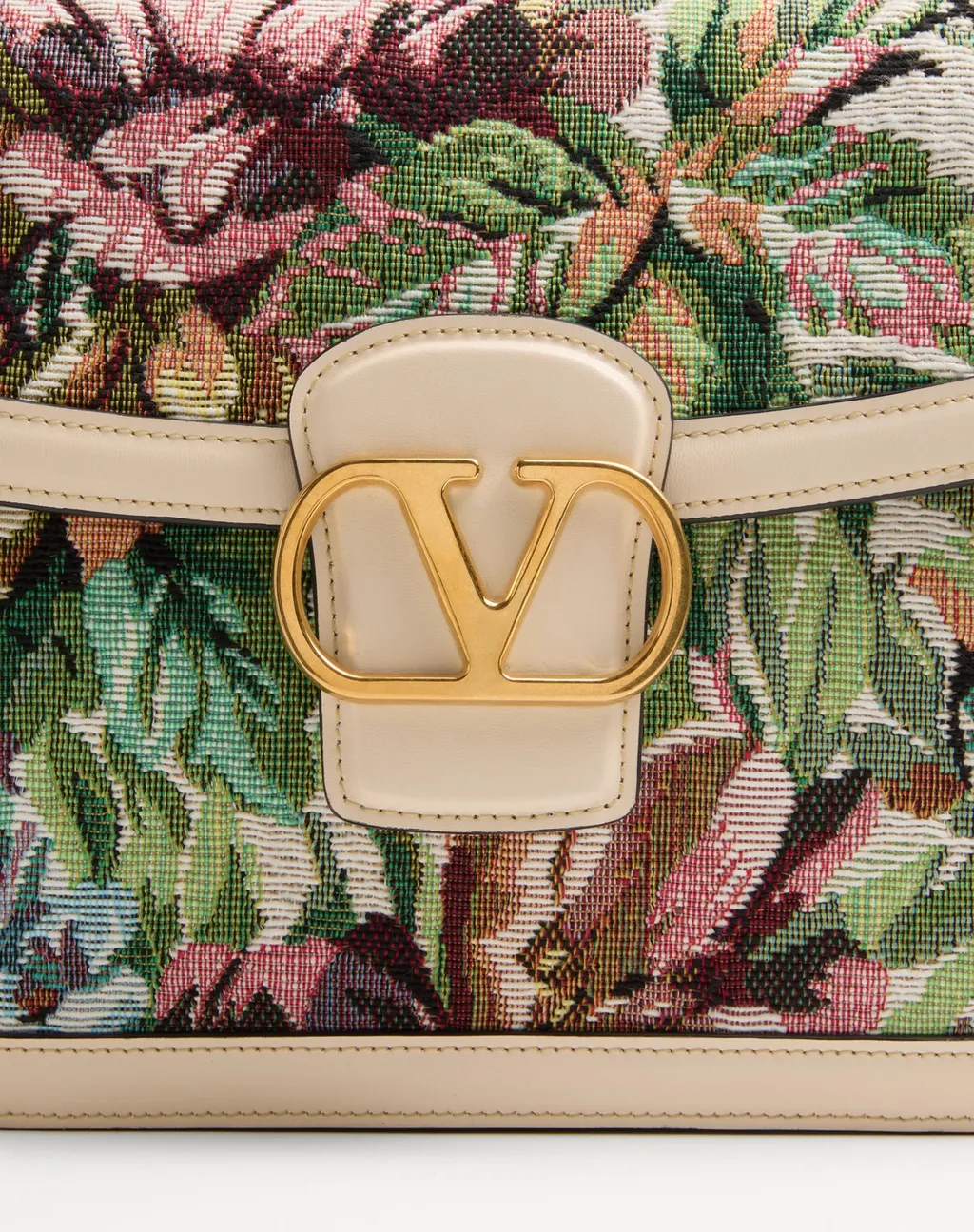 Valentino Floral Patterned Foldover Top Shoulder Bag