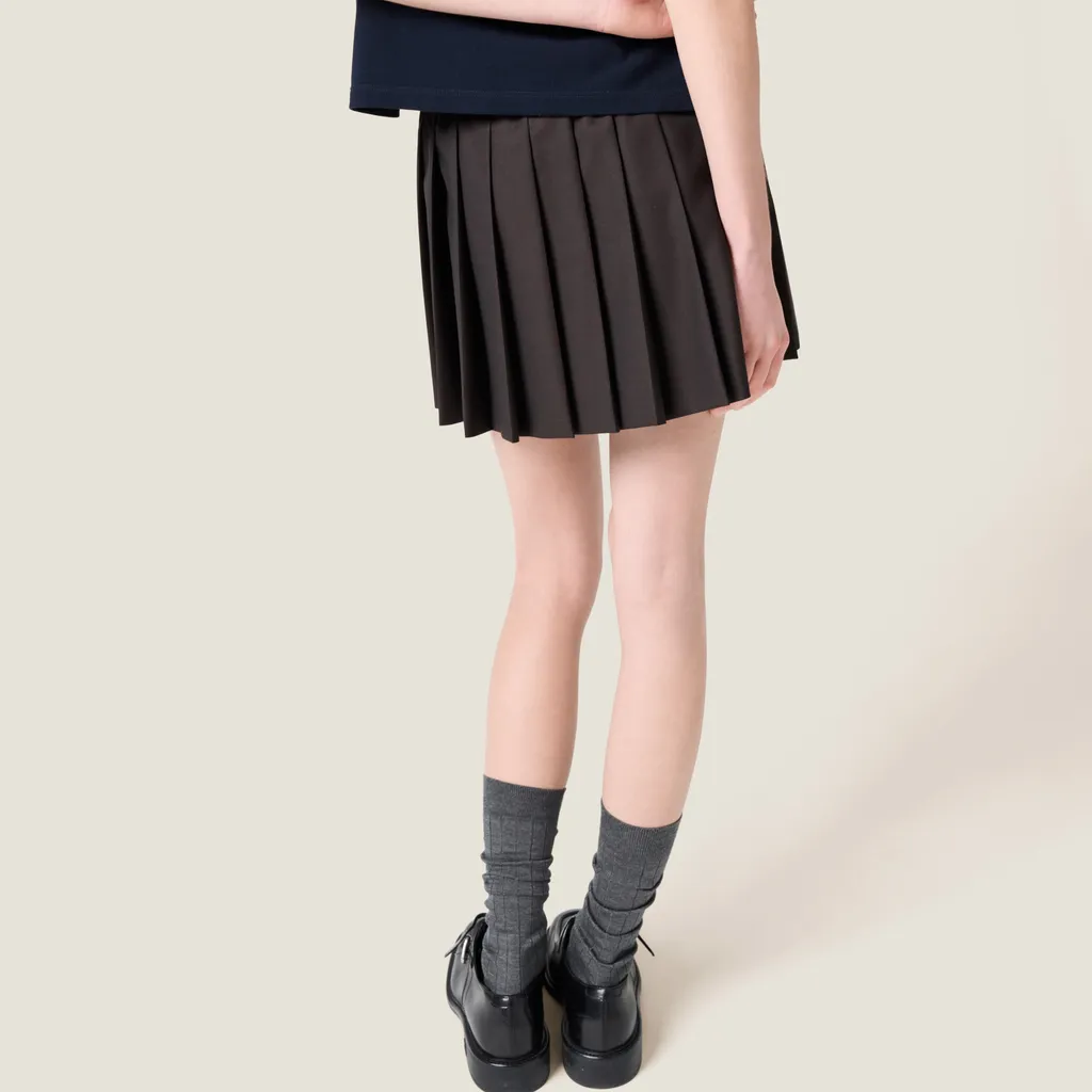 Miu Miu Drawstring Pleated Mini Skirt