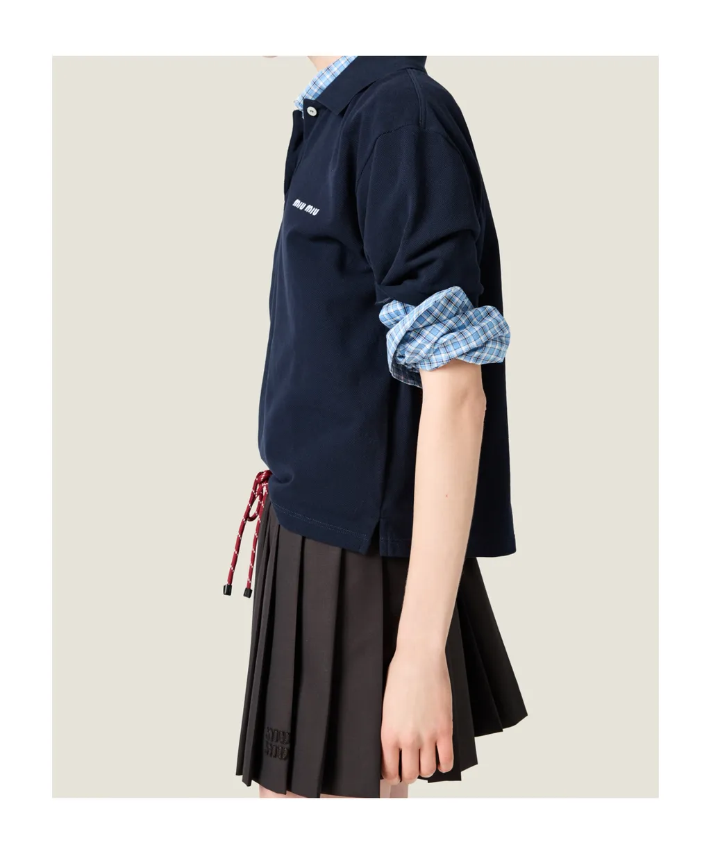 Miu Miu Drawstring Pleated Mini Skirt