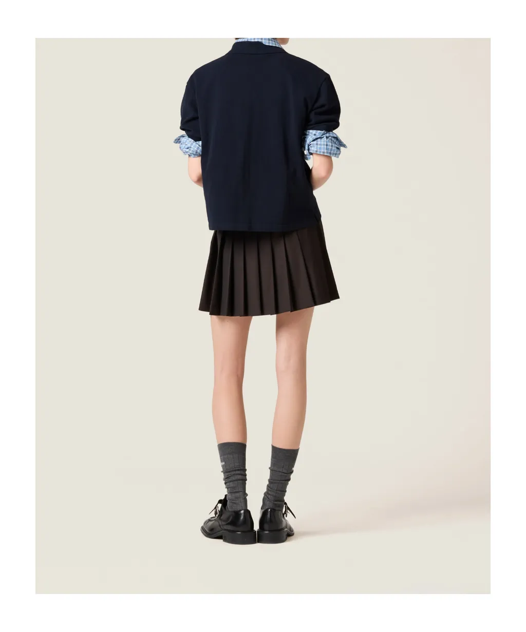 Miu Miu Drawstring Pleated Mini Skirt