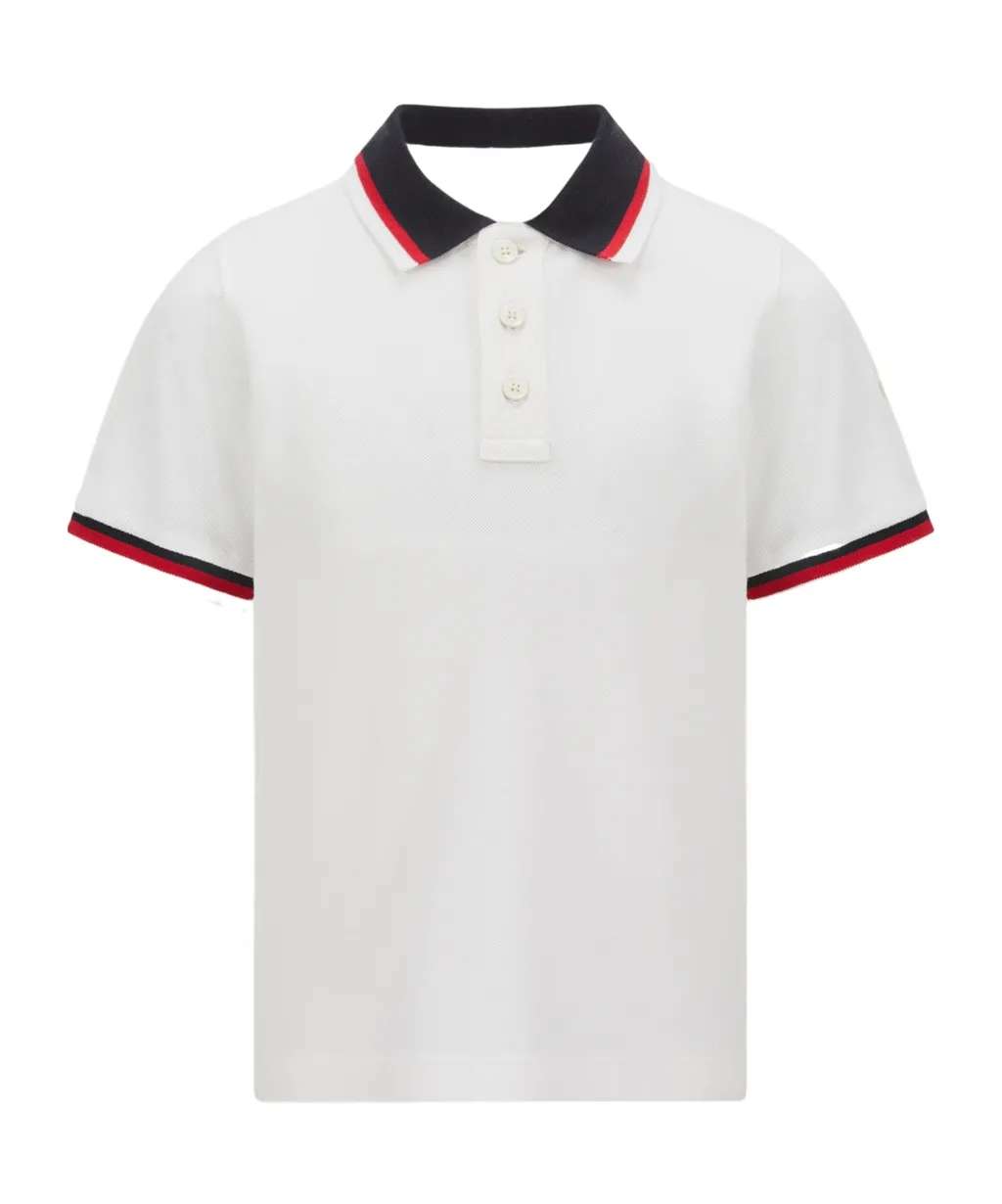 Moncler Enfant Tricolor-Trimmed Polo Shirt