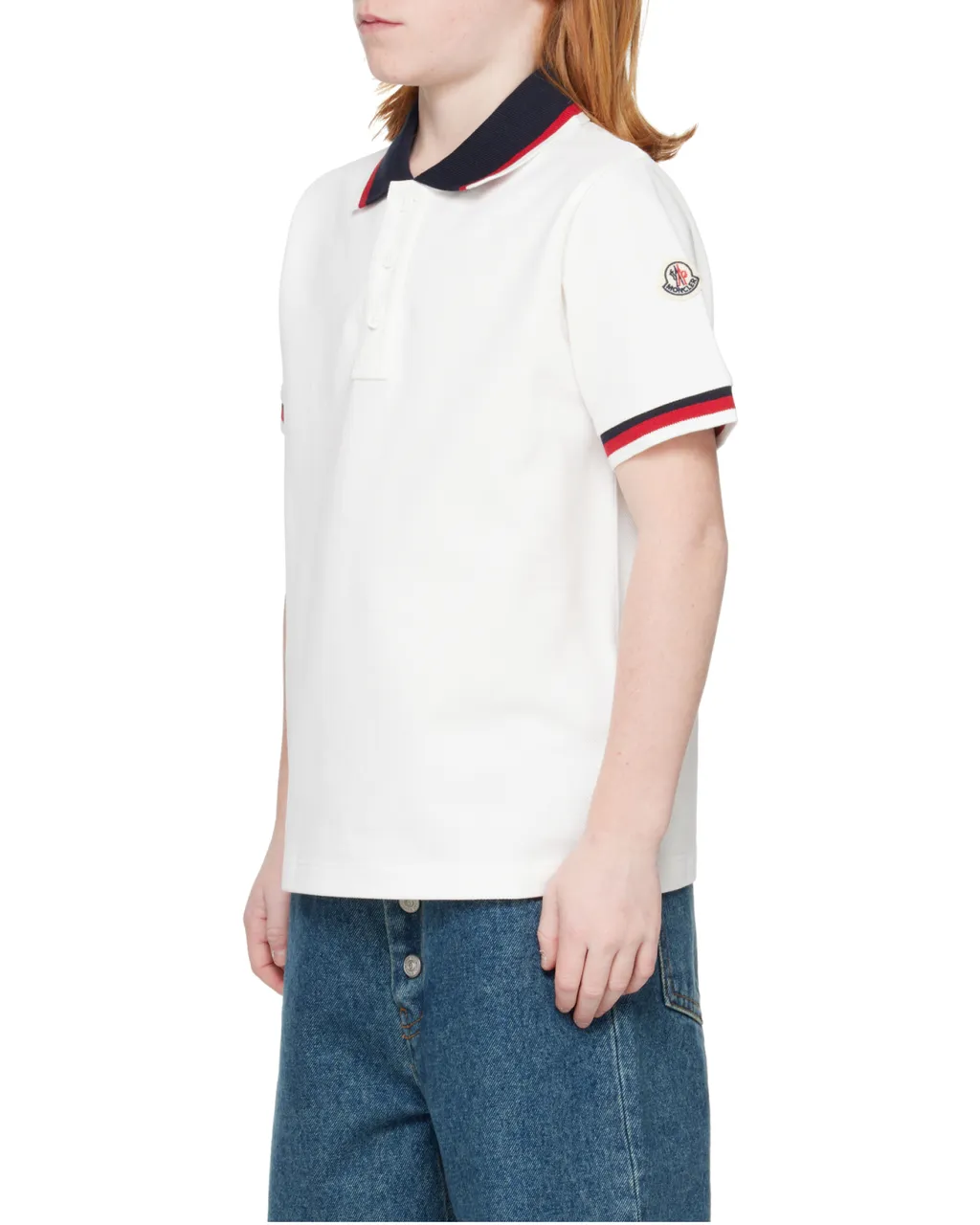 Moncler Enfant Tricolor-Trimmed Polo Shirt