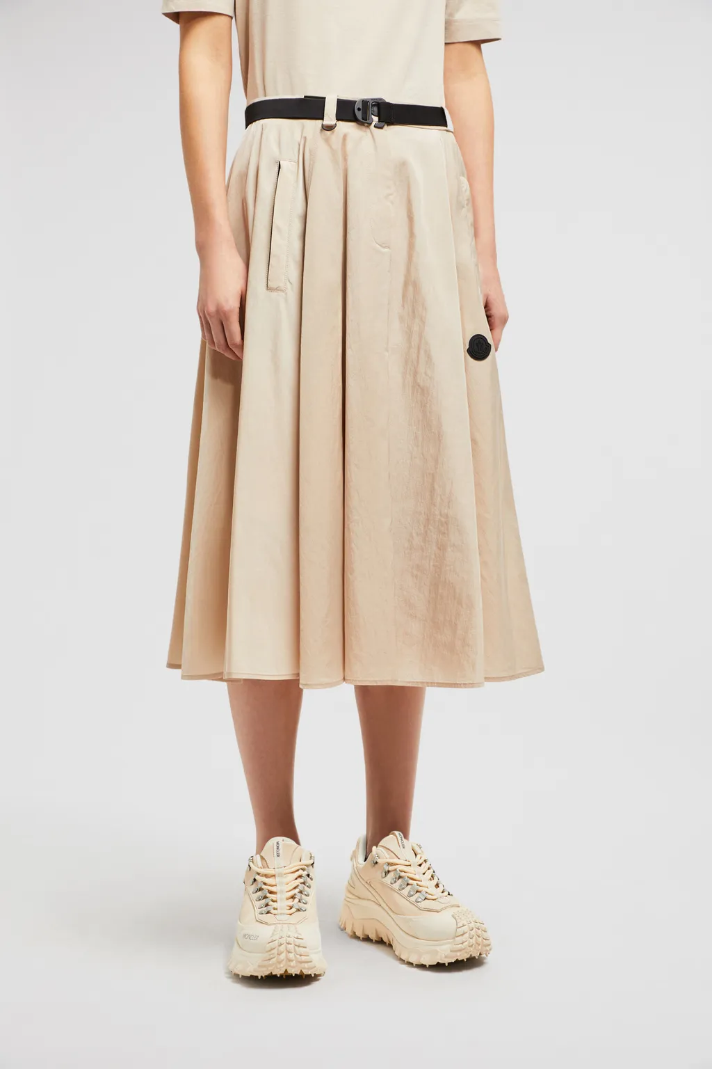 Moncler Logo Patch Belted Skirt