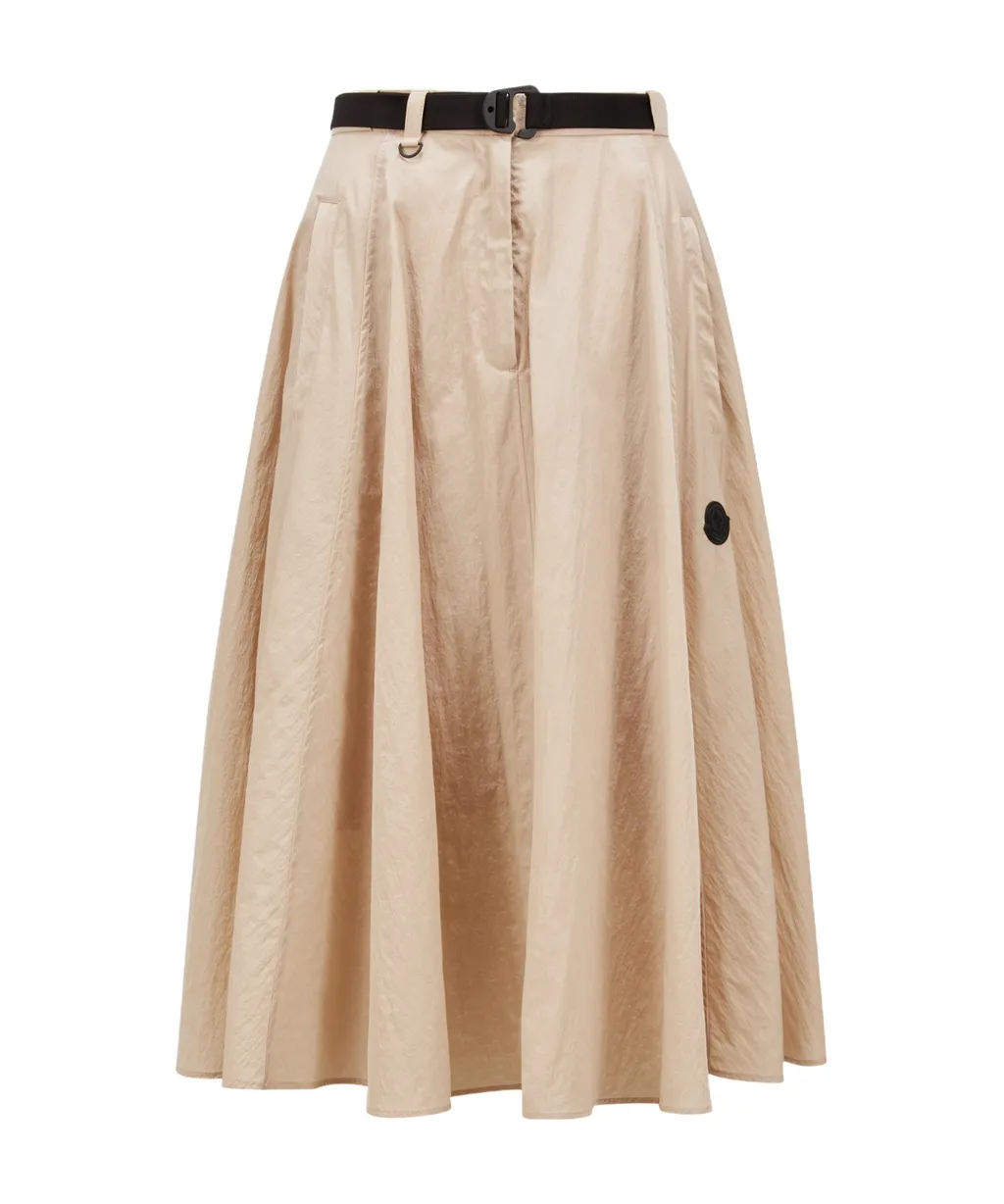Moncler Logo Patch Belted Skirt