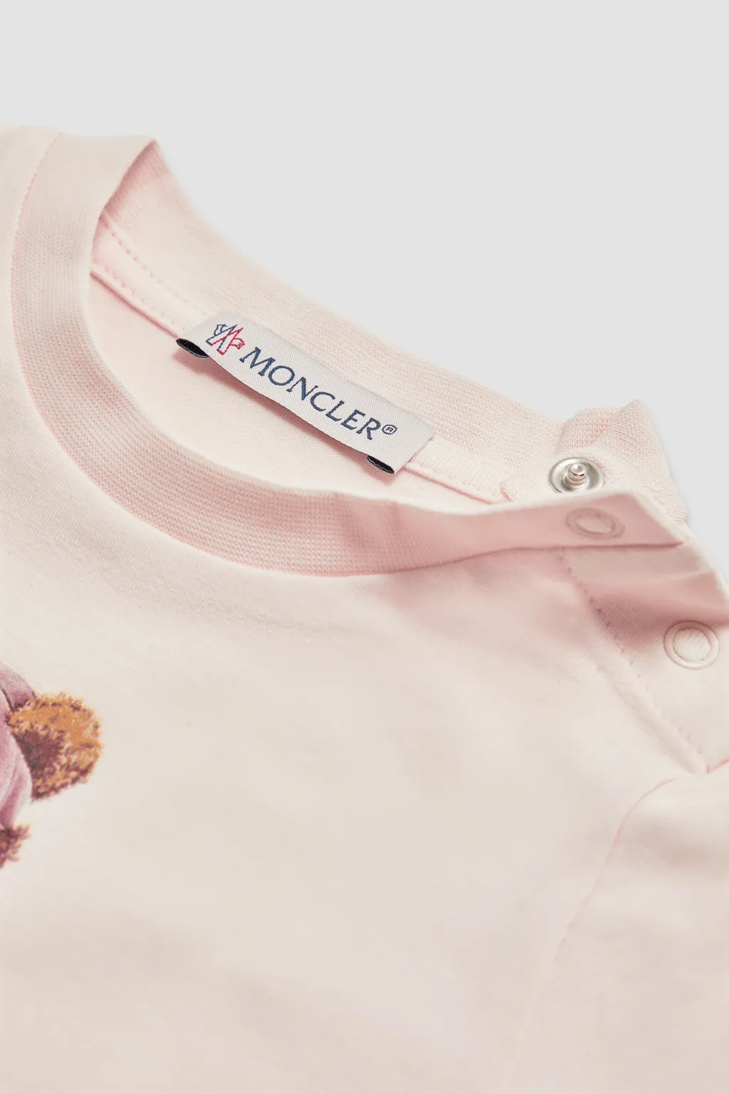 Teddy Bear Motif Cotton T-Shirt