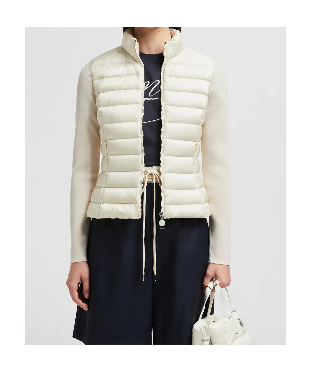 Padded Wool Zip-Up Cardigan