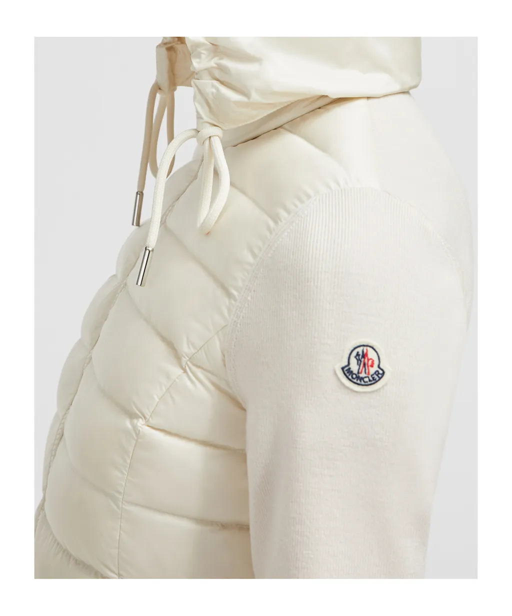 Padded Wool Zip-Up Cardigan