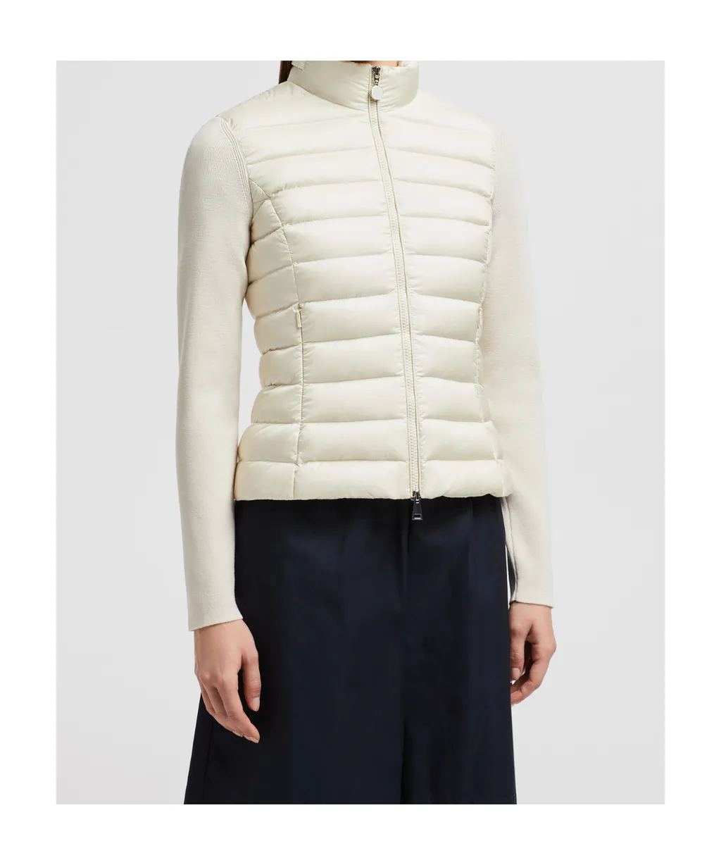 Padded Wool Zip-Up Cardigan