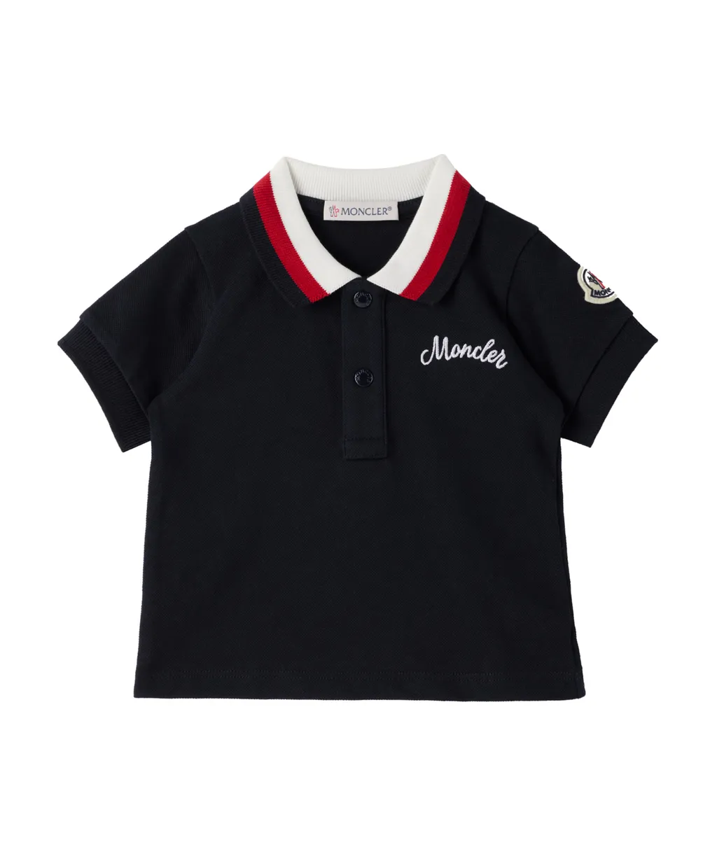 Moncler Enfant Embroidered Logo Polo Shirt