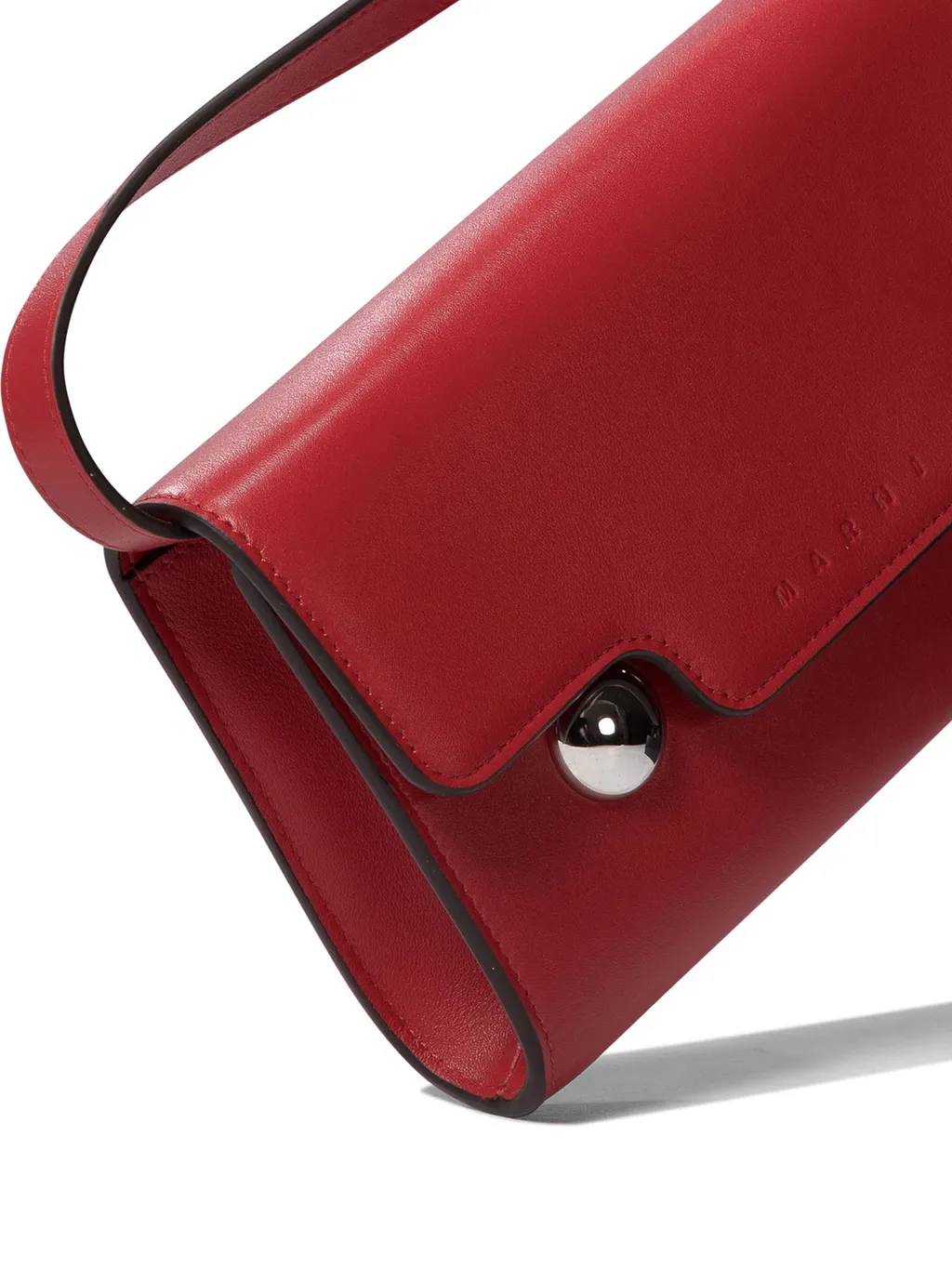 Marni Logo Debossed Foldover Top Crossbody Bag