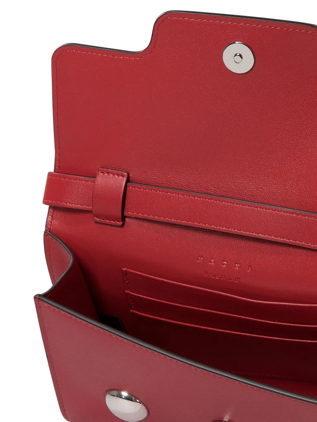 Marni Logo Debossed Foldover Top Crossbody Bag