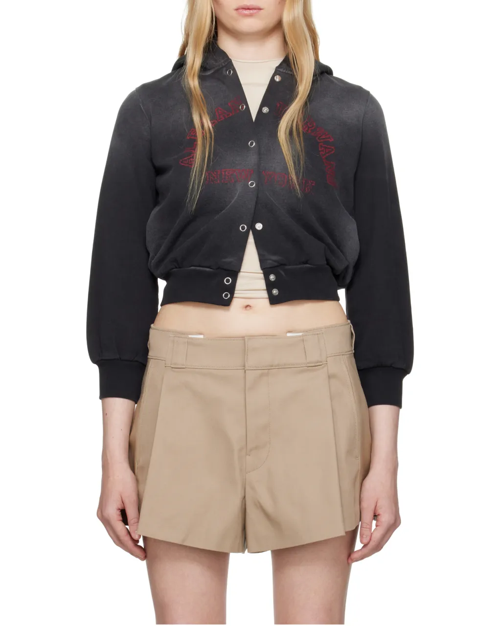 T By Alexander Wang Shrunken Terry Cardigan