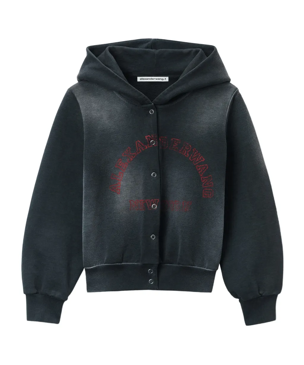 T By Alexander Wang Shrunken Terry Cardigan