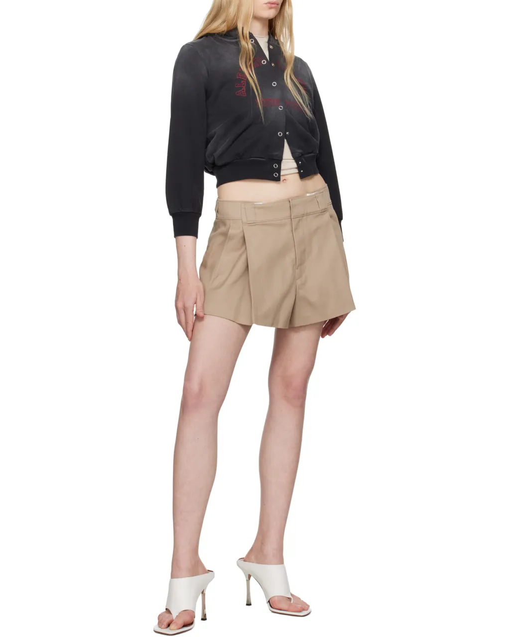 T By Alexander Wang Shrunken Terry Cardigan