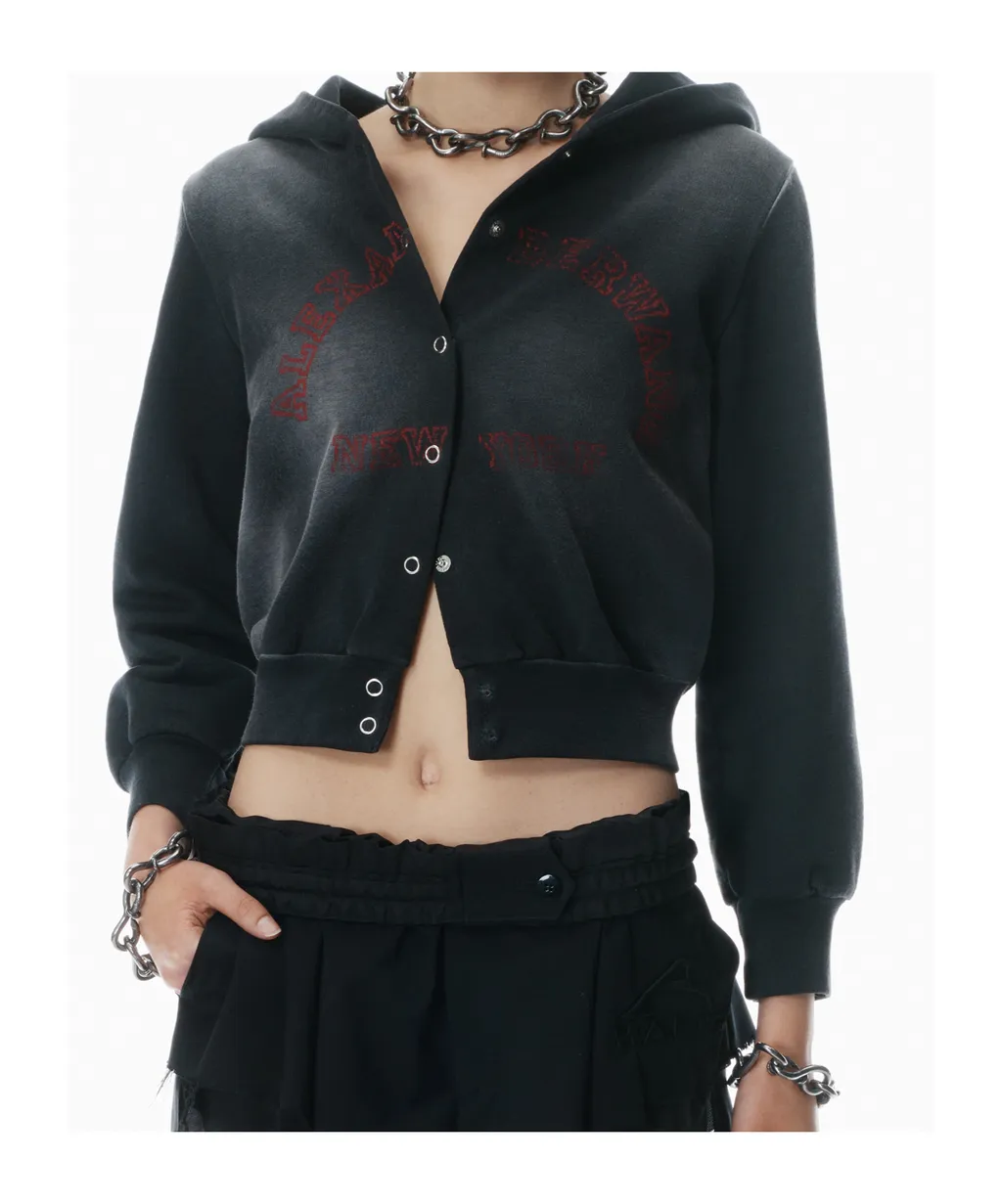 T By Alexander Wang Shrunken Terry Cardigan