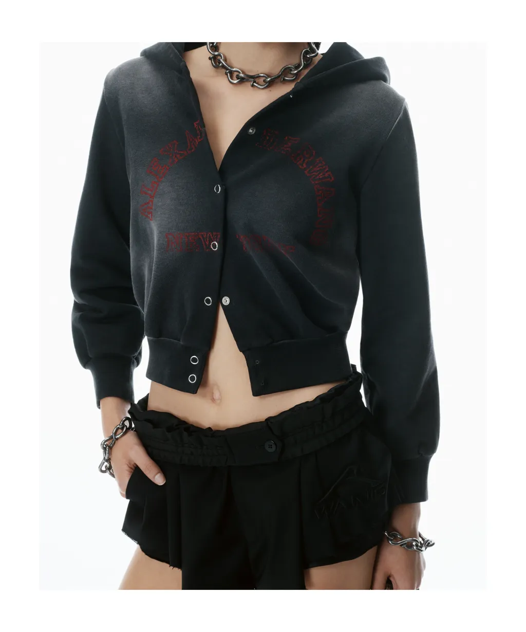 T By Alexander Wang Shrunken Terry Cardigan