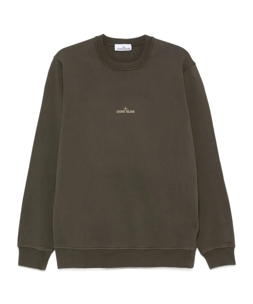 Stone Island Logo-Printed Crewneck Sweatshirt