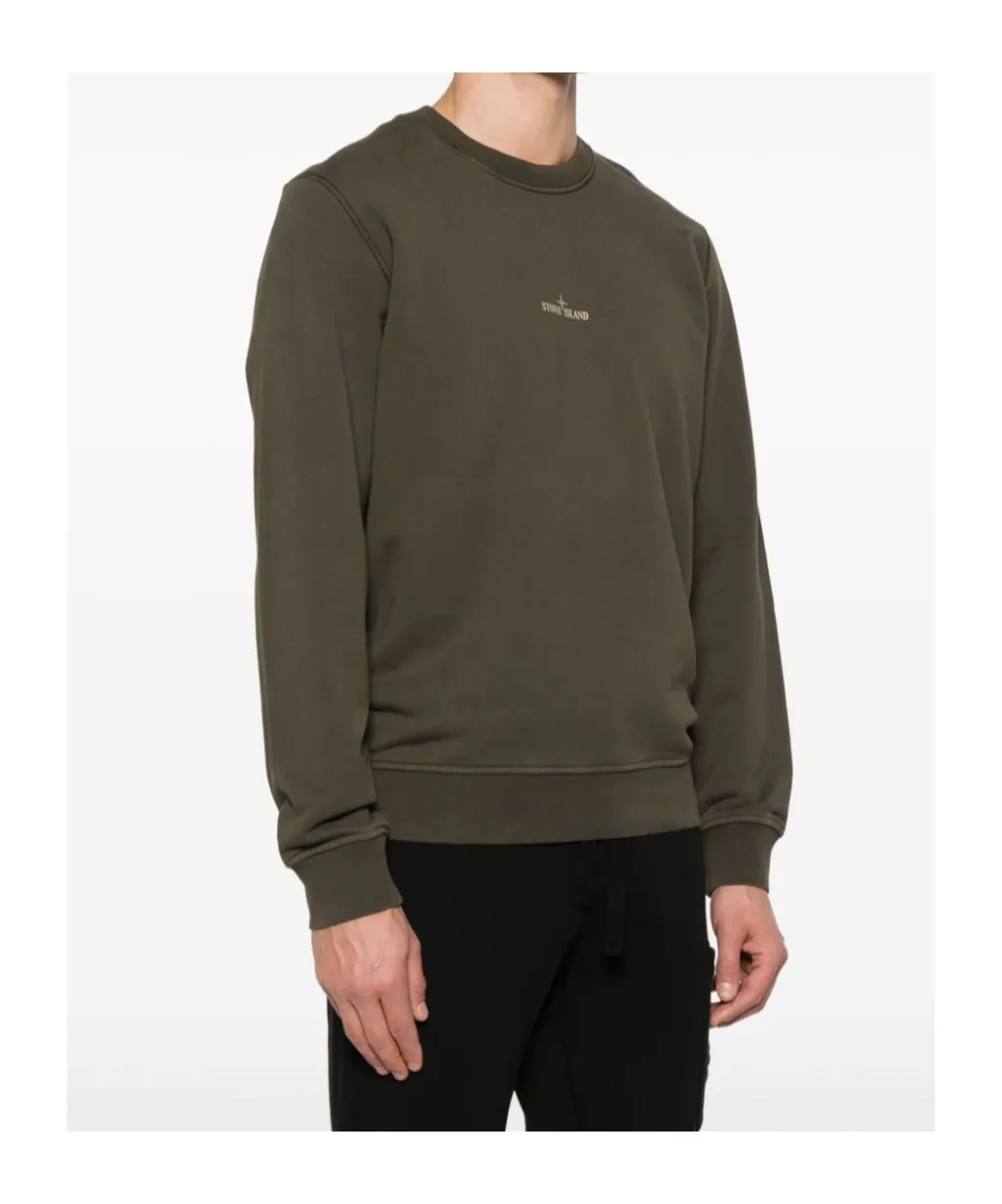 Stone Island Logo-Printed Crewneck Sweatshirt
