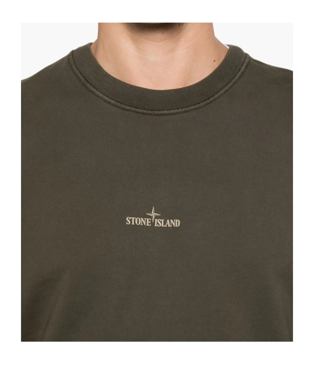 Stone Island Logo-Printed Crewneck Sweatshirt
