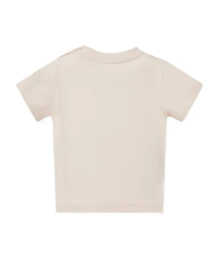 Teddy Bear Motif Cotton T-Shirt