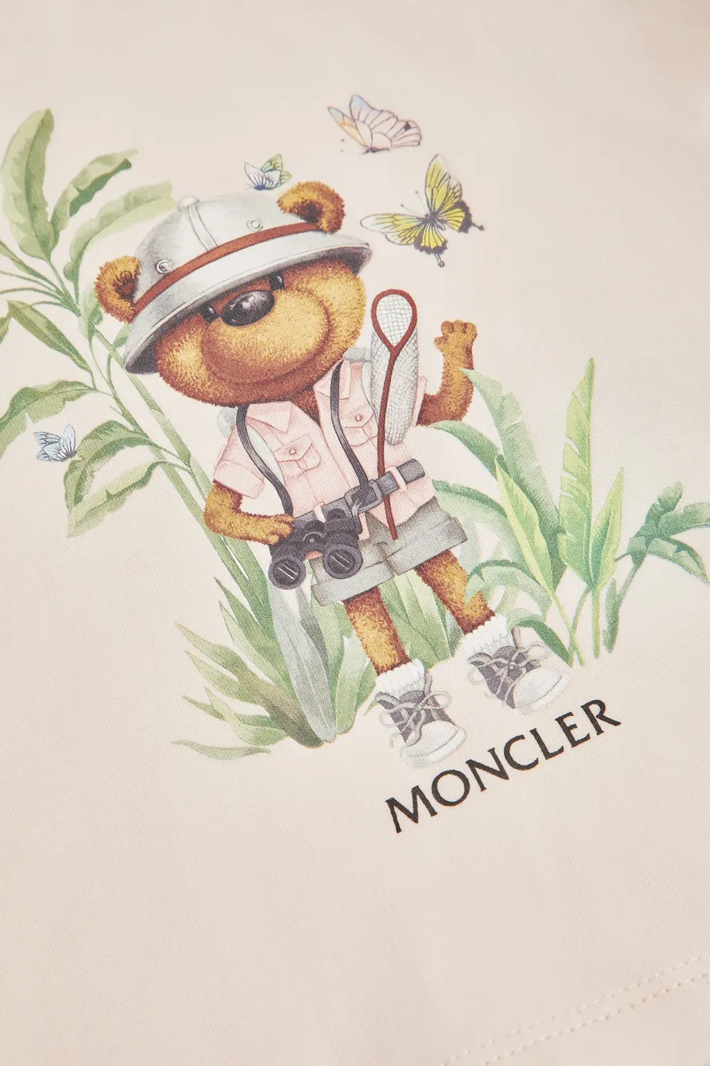 Teddy Bear Motif Cotton T-Shirt