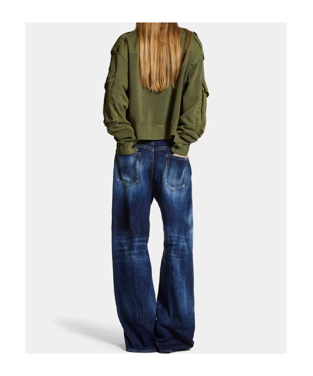 Dsquared2 Logo-Patch Wide-Leg Jeans