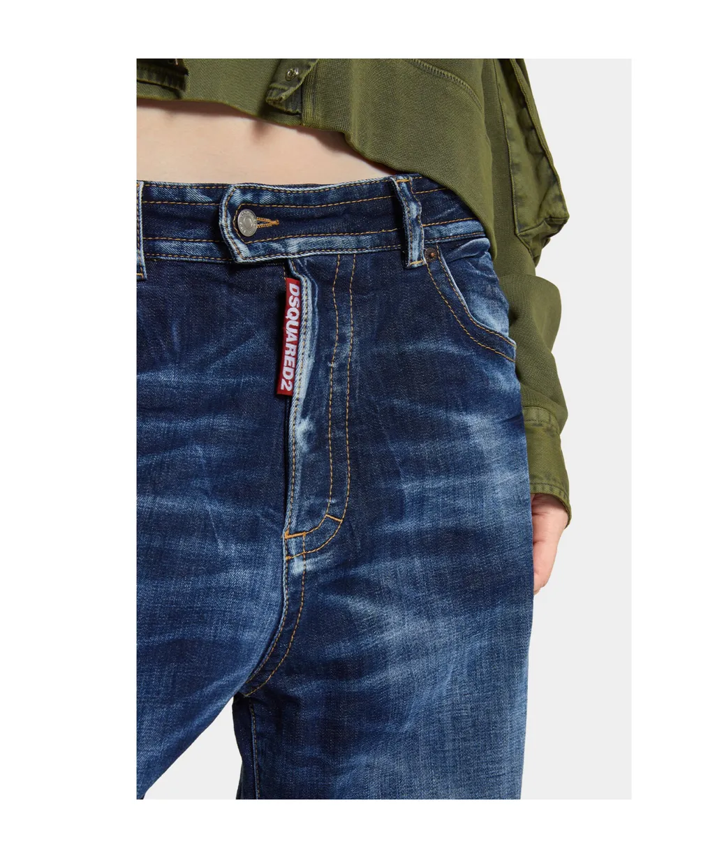 Dsquared2 Logo-Patch Wide-Leg Jeans