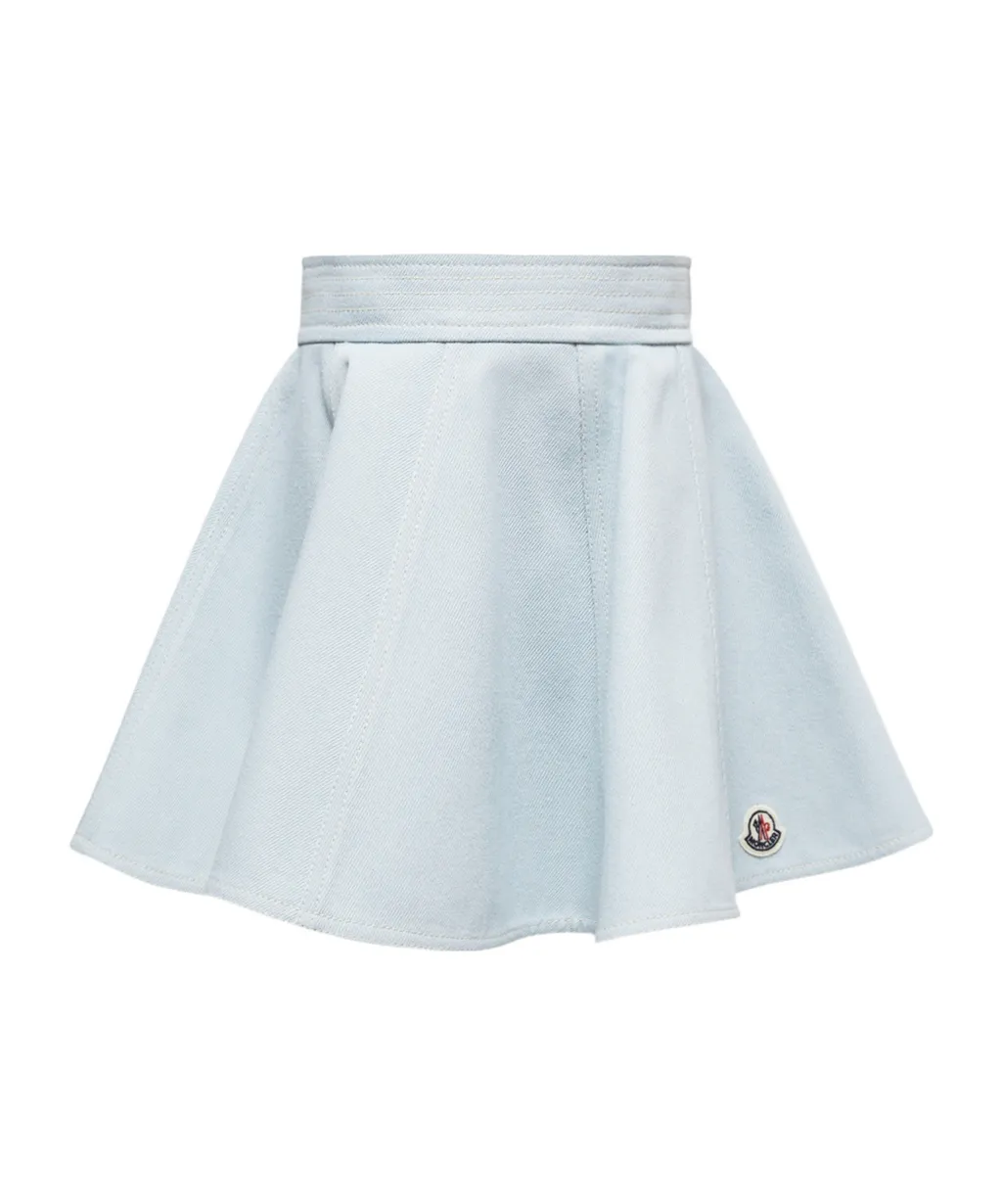 Moncler Enfant Flared Denim Mini Skirt