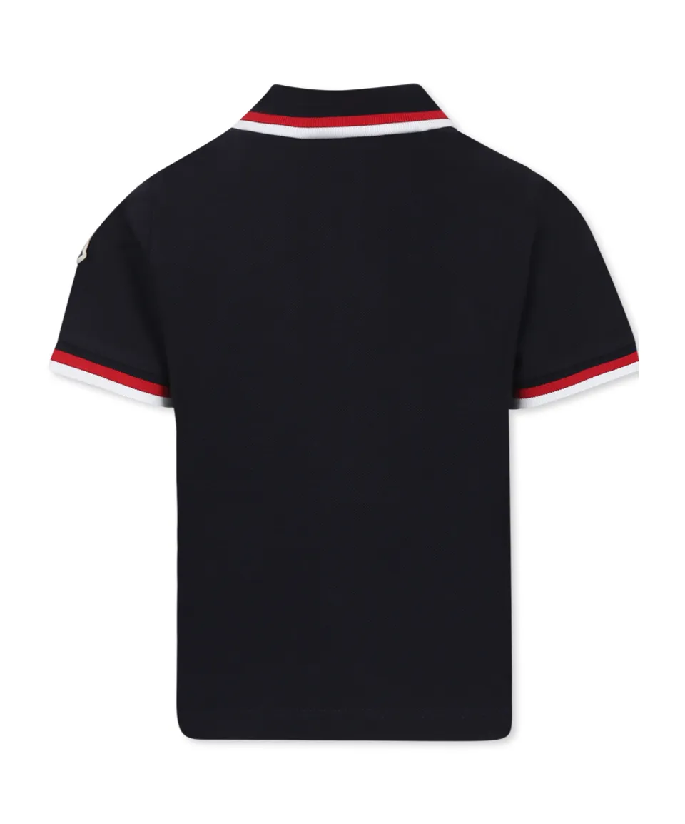 Moncler Enfant Tricolor-Trimmed Polo Shirt