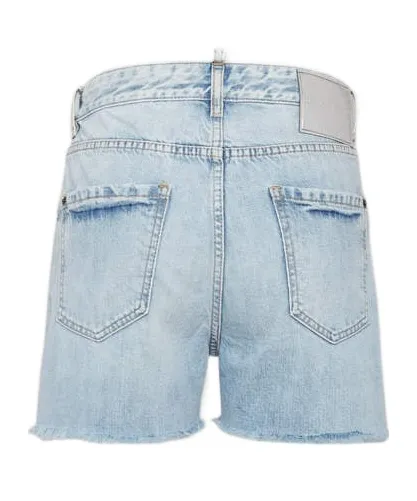 Dsquared2 Logo-Patch Distressed Denim Shorts