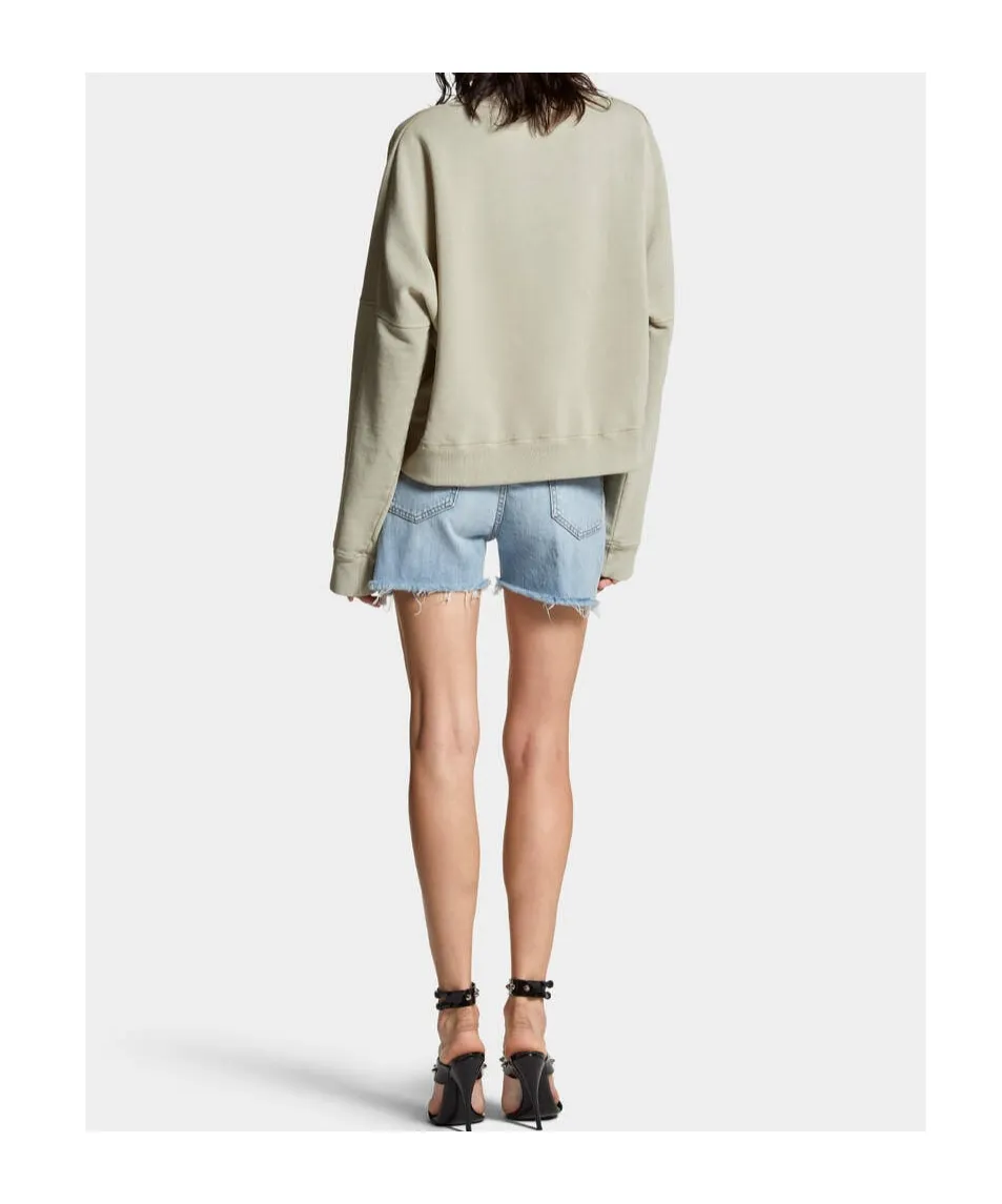 Dsquared2 Logo-Patch Distressed Denim Shorts