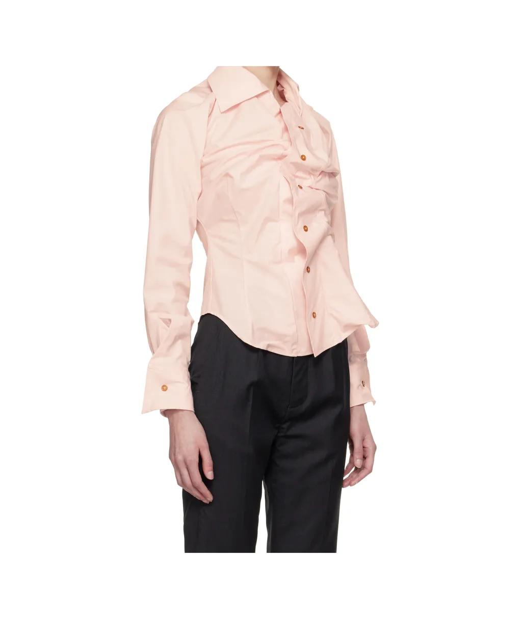 Vivienne Westwood Orb Embroidered Buttoned Drunken Shirt