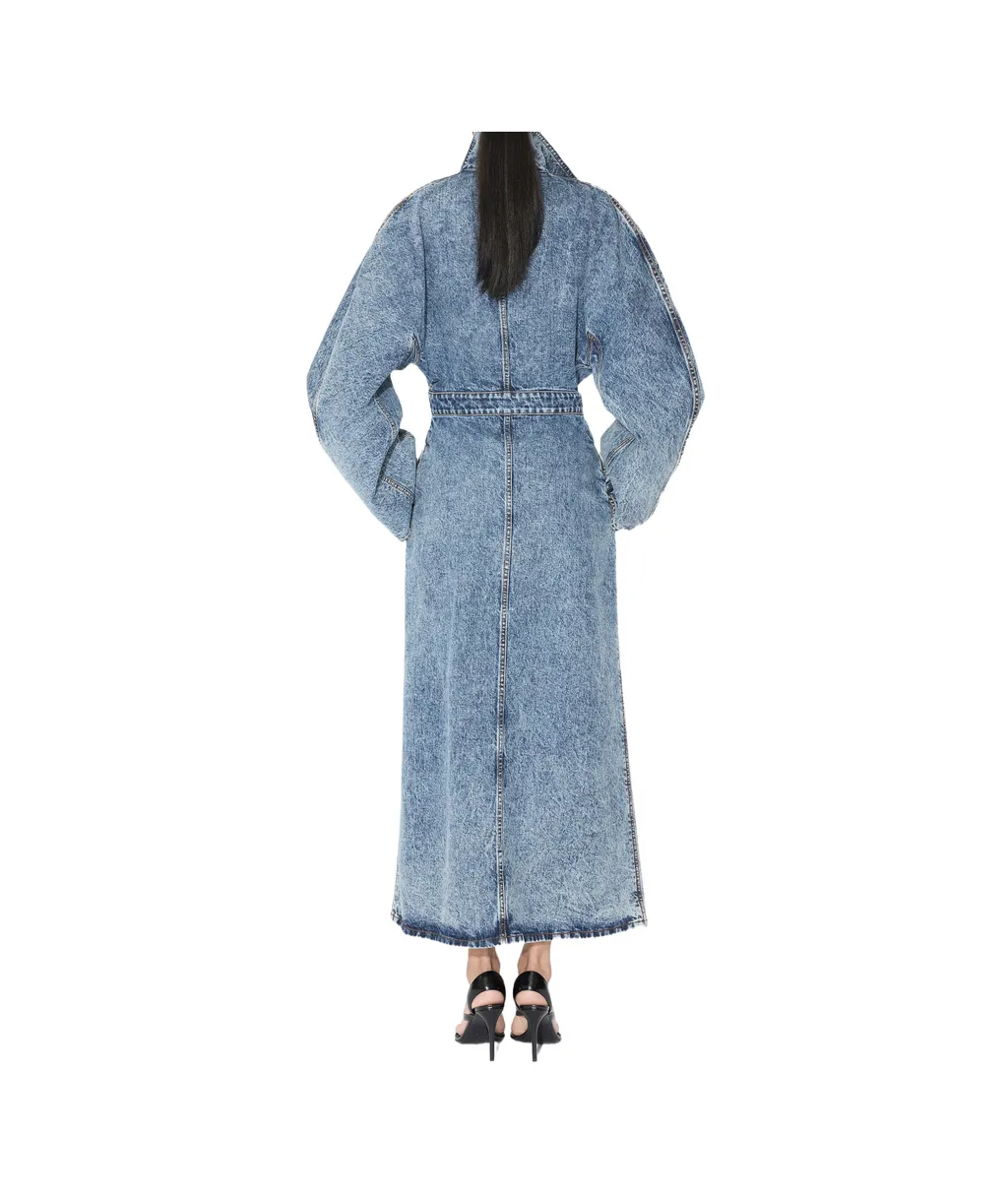AlaÏA Spiral Denim Trench Coat