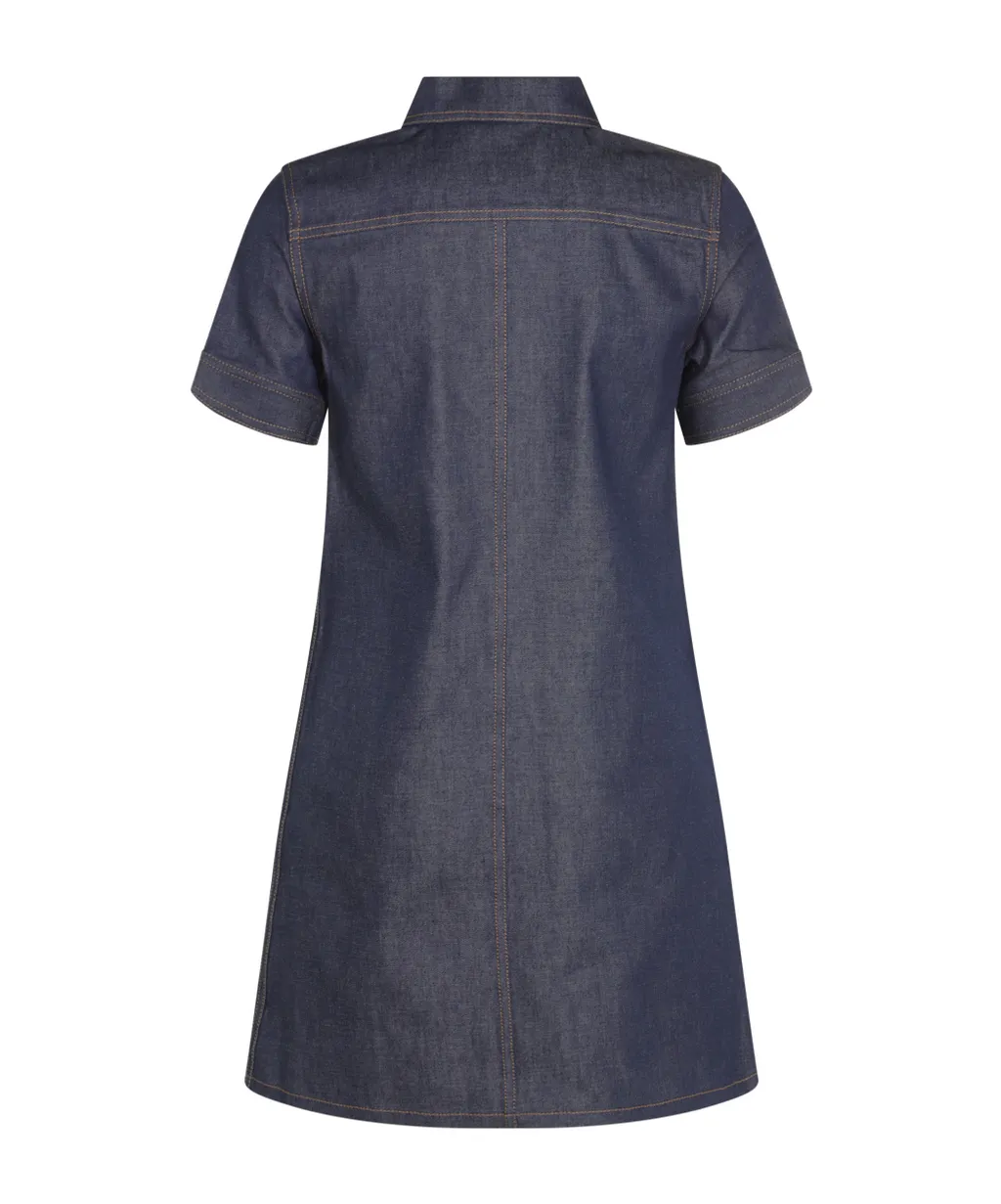 Mini Dress In Raw Wash Denim