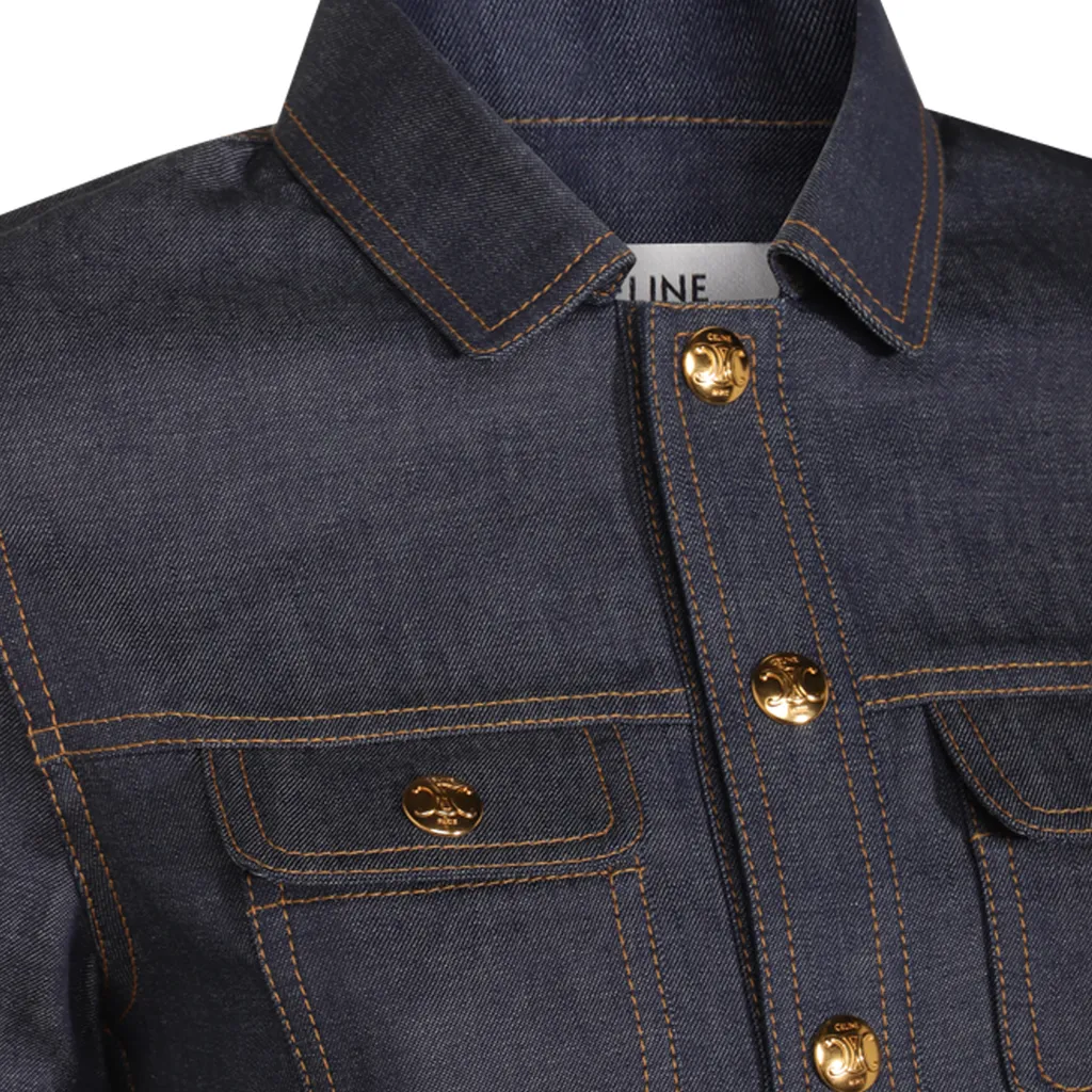 Mini Dress In Raw Wash Denim