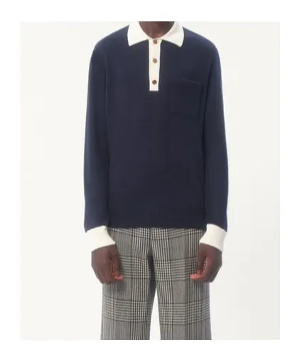 Valentino Button Detailed Long-Sleeved Polo Shirt