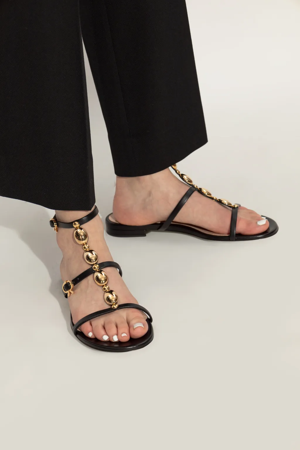 Gianvito Rossi Embellished Ankle Strap Sandals