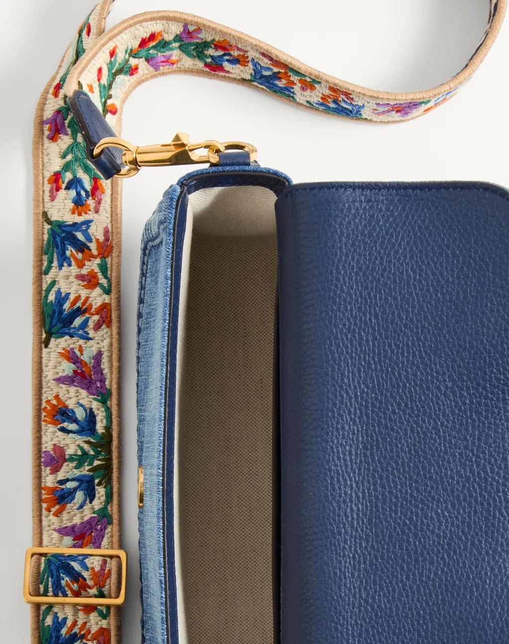 Valentino Garavani Logo Plaque Denim Shoulder Bag