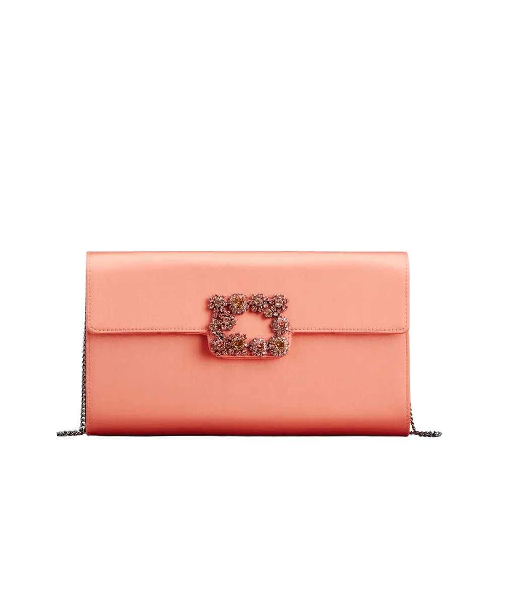 Roger Vivier Efflorescence Embellished Satin Clutch Bag