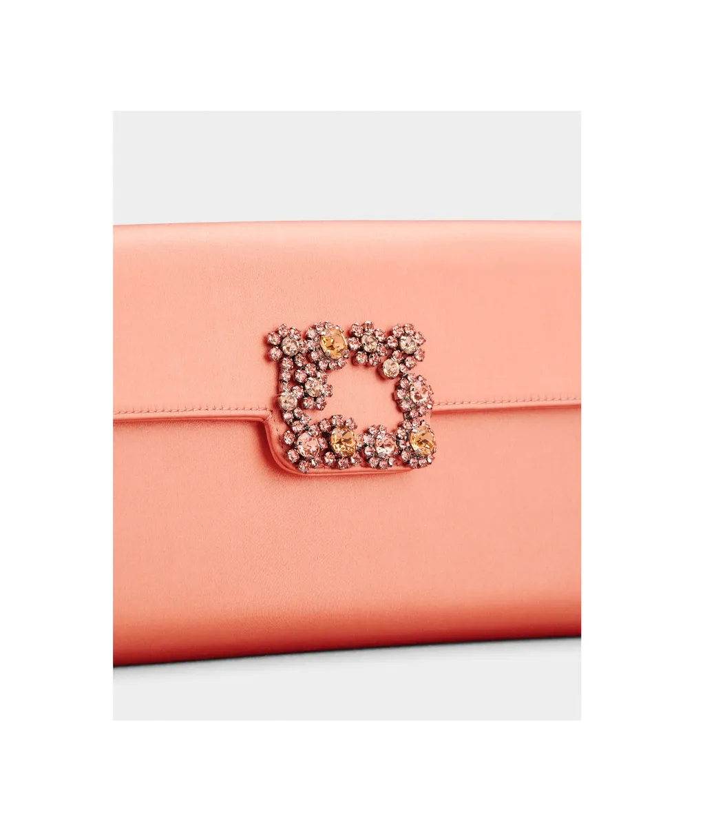 Roger Vivier Efflorescence Embellished Satin Clutch Bag
