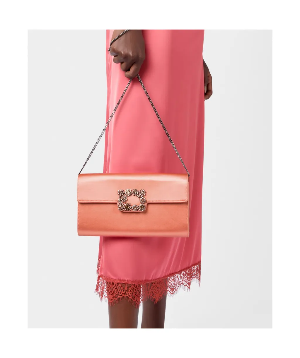 Roger Vivier Efflorescence Embellished Satin Clutch Bag