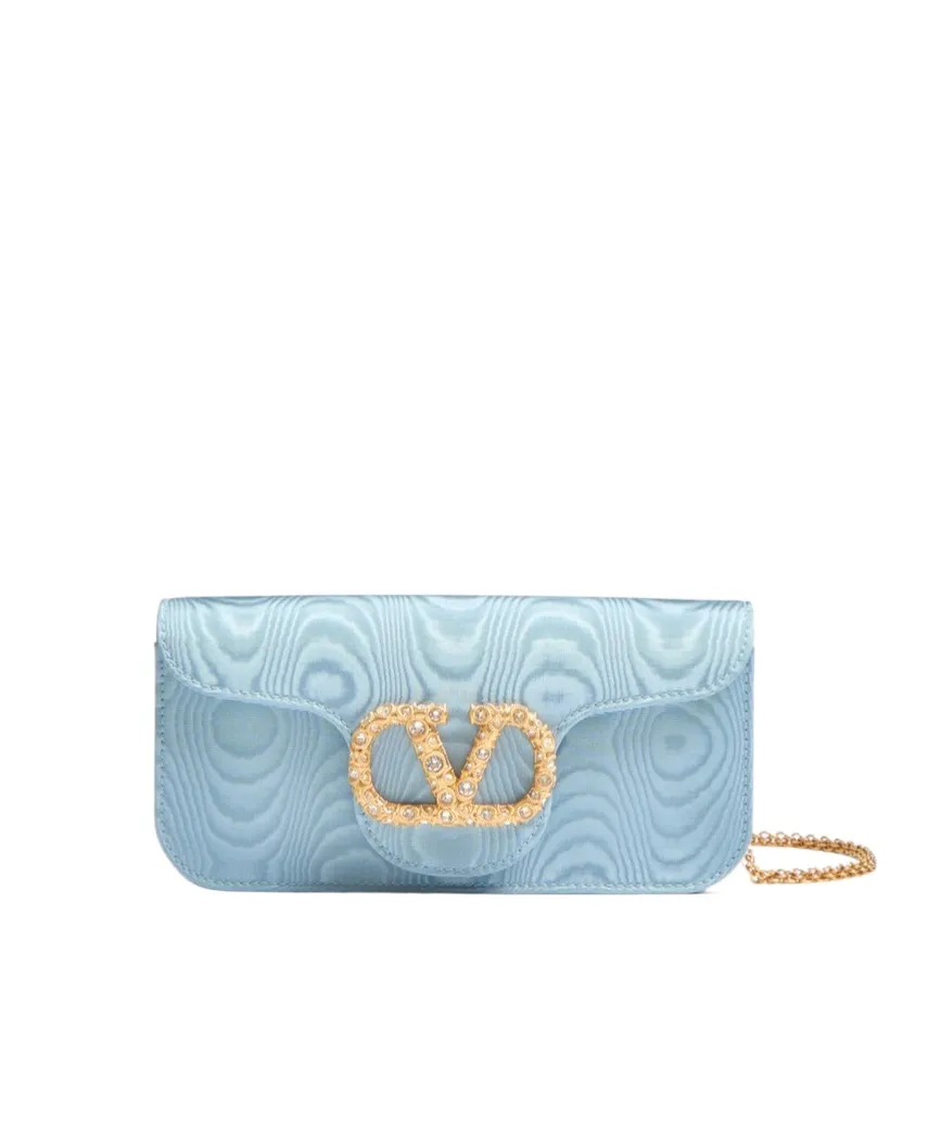 Valentino Locò Vlogo Signature Foldover Top Clutch Bag