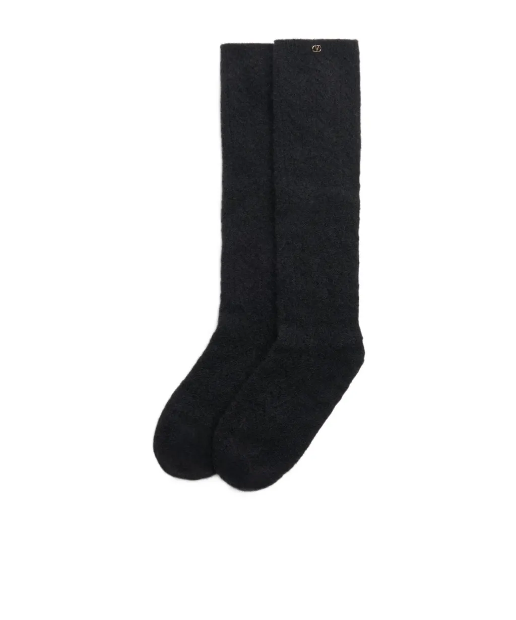 Valentino Logo Plaque Socks
