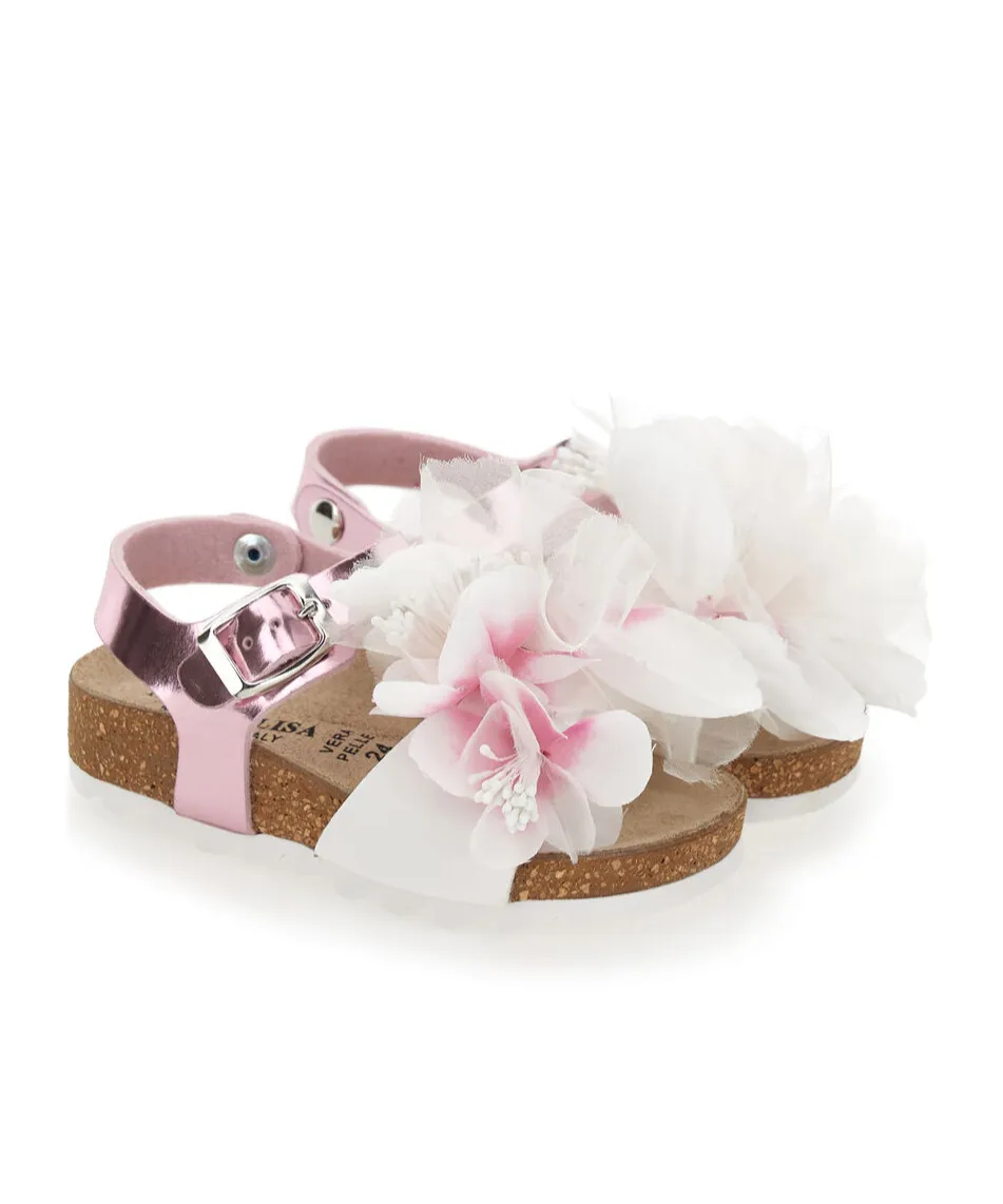 Floral-Appliqué Sandals