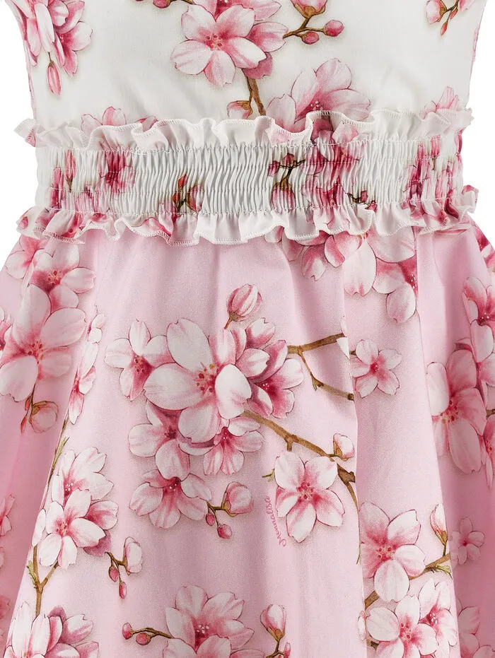 Monnalisa Peach Blossom Flared Dress