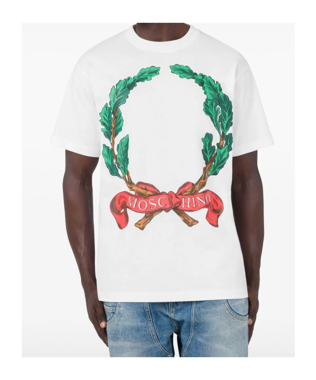 Moschino Laurel Printed Crewneck T-Shirt
